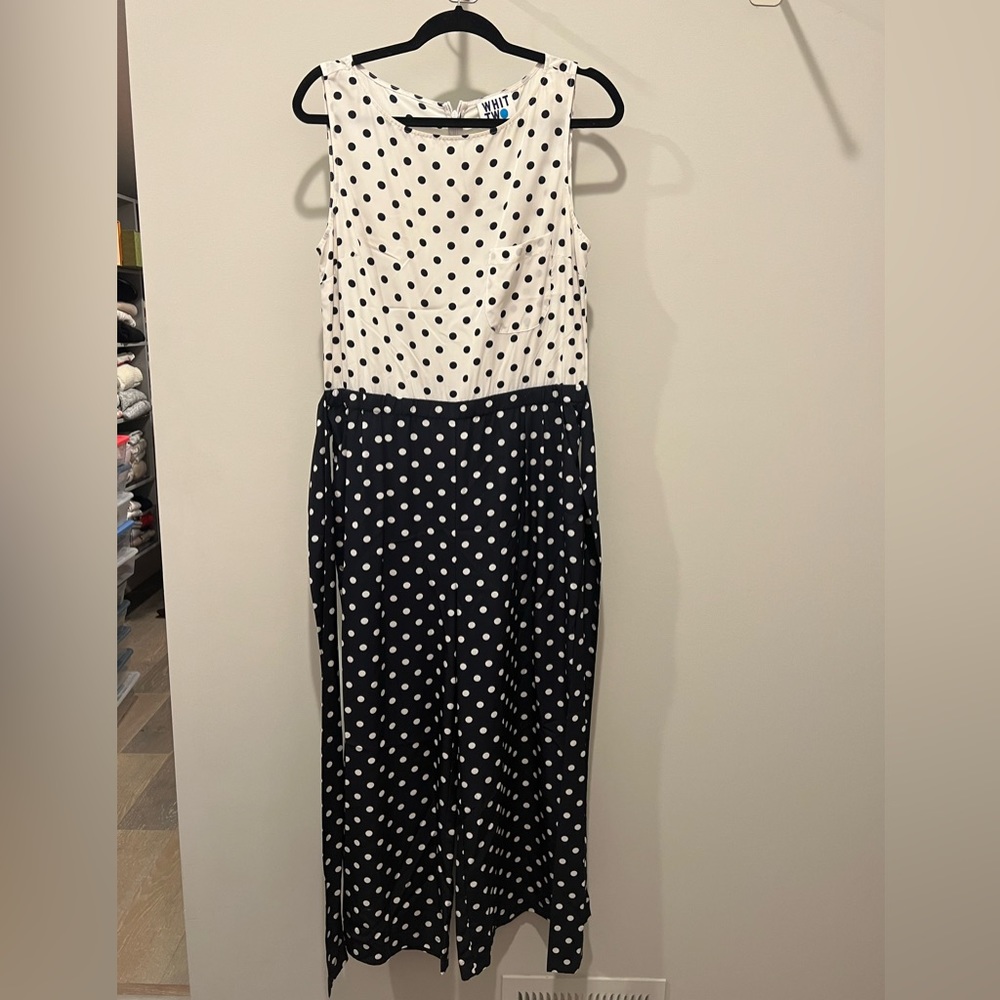 Anthropologie polka dot jumpsuit